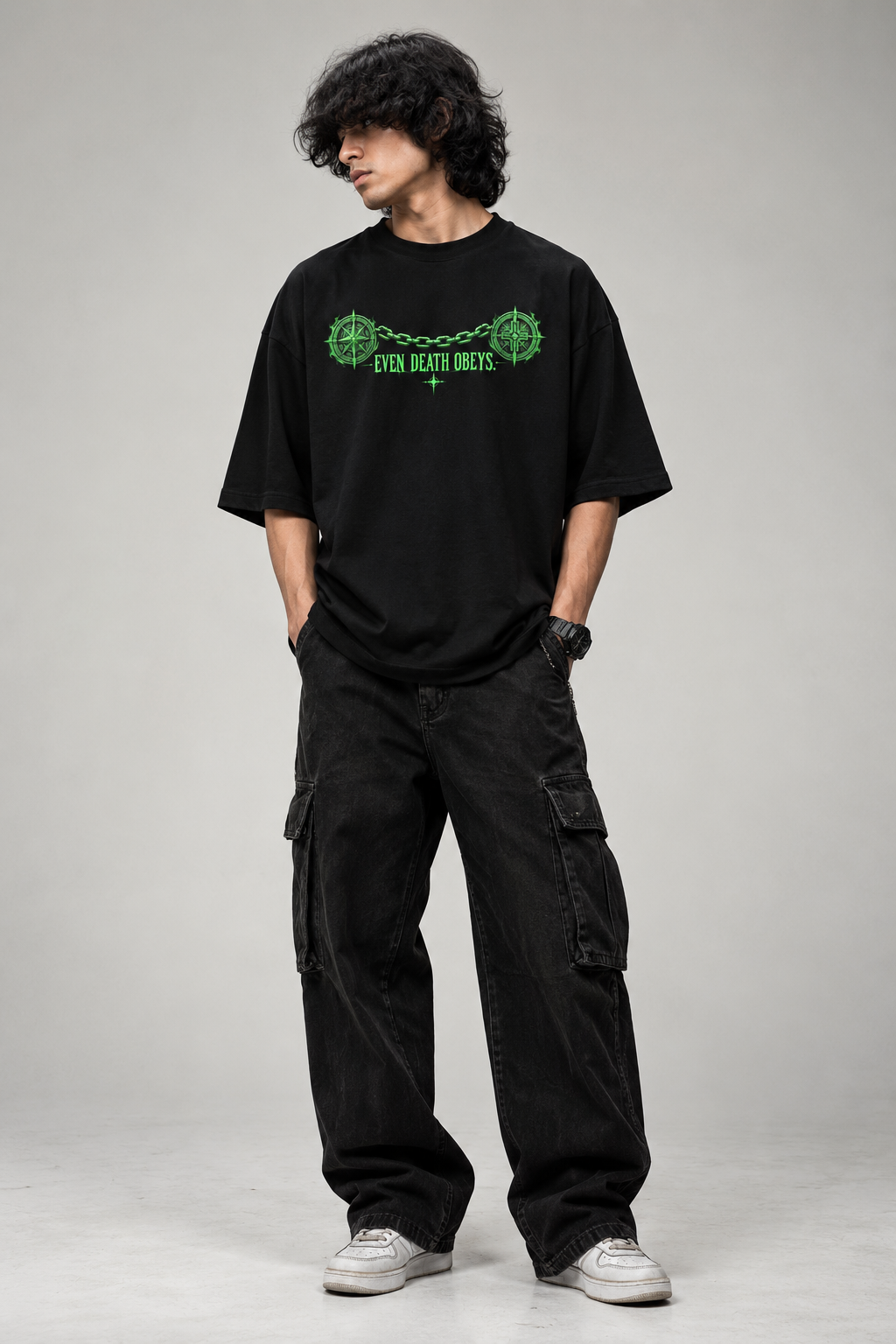 RADMARX Death Obeys Black Premium Oversized T-Shirt – Half Sleeve
