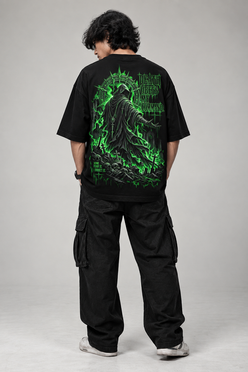 RADMARX Death Obeys Black Premium Oversized T-Shirt – Half Sleeve