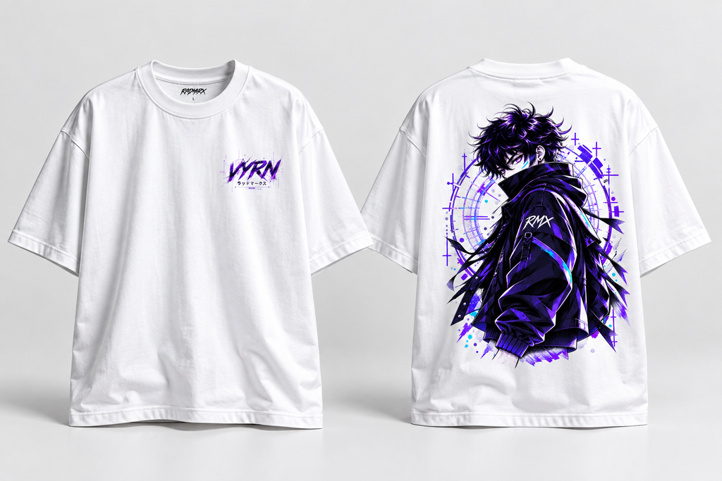 RADMARX Men VYRN Anime Premium Oversized T-Shirt – Half Sleeve
