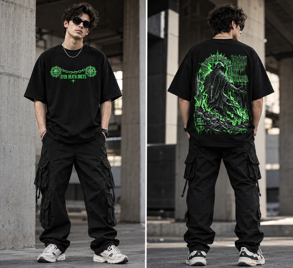 RADMARX Death Obeys Black Premium Oversized T-Shirt – Half Sleeve
