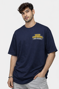 RADMARX Men Navy Blue Confidence Quote Anime Premium Oversized T-Shirt – Half Sleeve