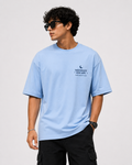 RADMARX Men Powder Blue Midnight Escape Premium Oversized T-Shirt – Half Sleeve