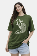 RADMARX Women Shakti Aura Olive Sage Oversized T-Shirt – Half Sleeve