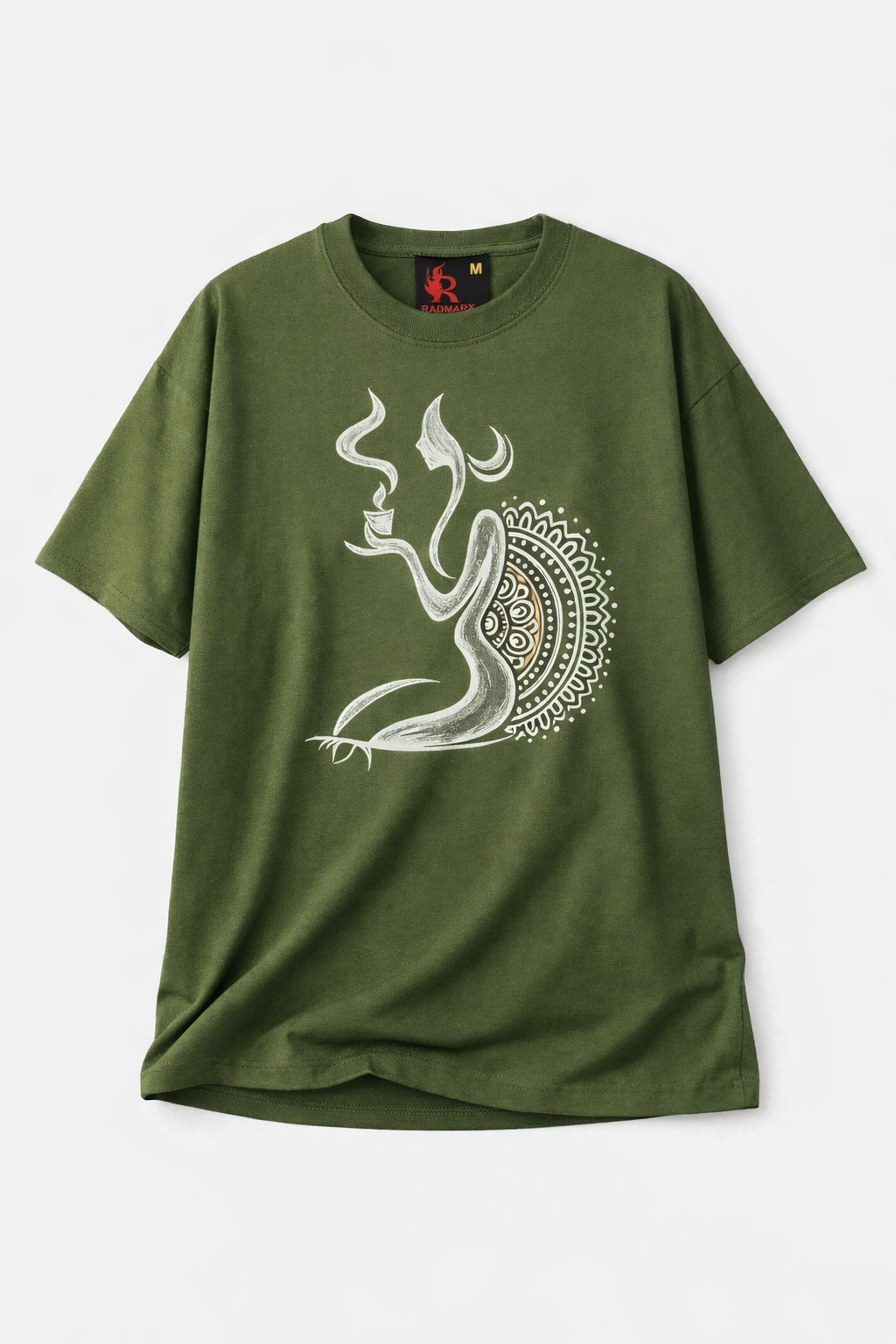 RADMARX Women Shakti Aura Olive Sage Oversized T-Shirt – Half Sleeve