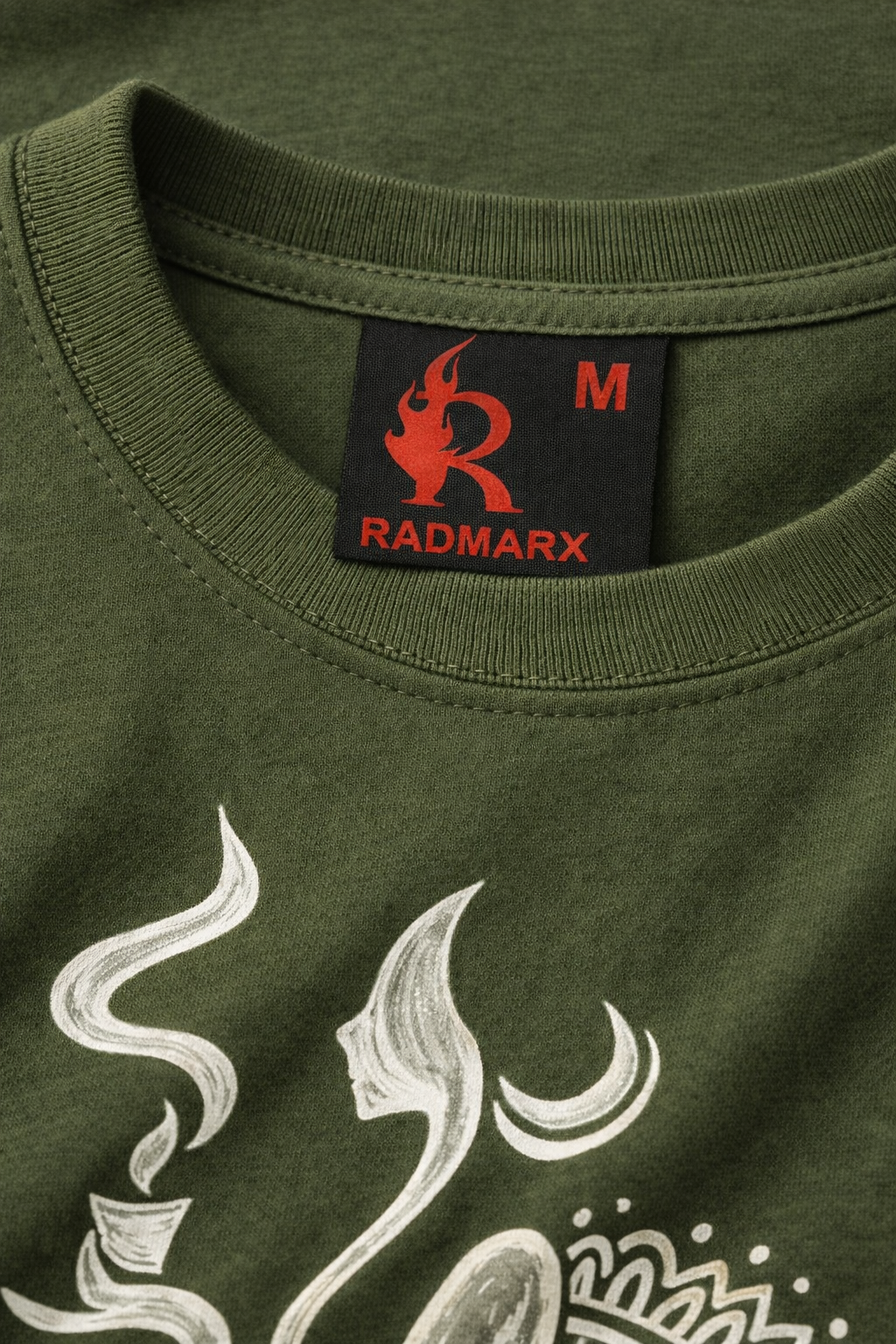 RADMARX Women Shakti Aura Olive Sage Oversized T-Shirt – Half Sleeve