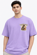 RADMARX Men Lavender Mist Hang In There Punch Monkey Premium Oversized T-Shirt – Half Sleeve
