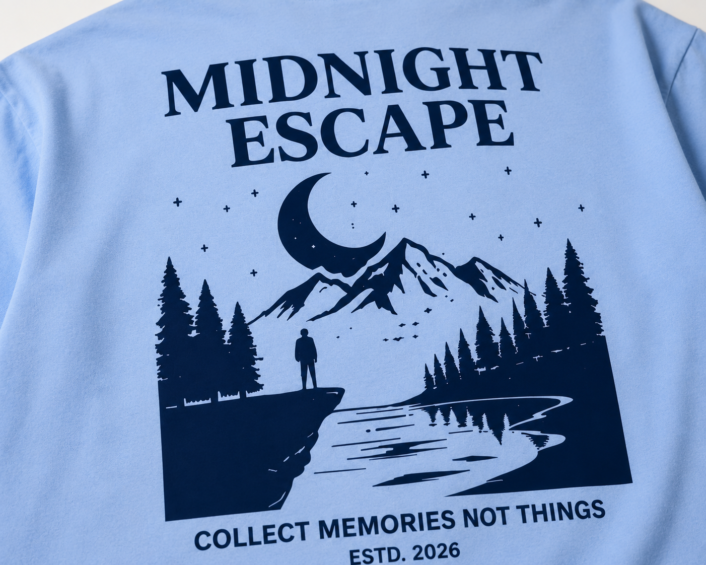 RADMARX Men Powder Blue Midnight Escape Premium Oversized T-Shirt – Half Sleeve