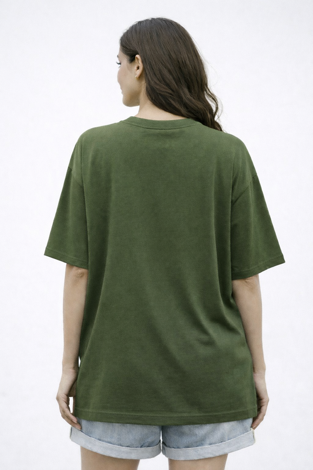 RADMARX Women Shakti Aura Olive Sage Oversized T-Shirt – Half Sleeve