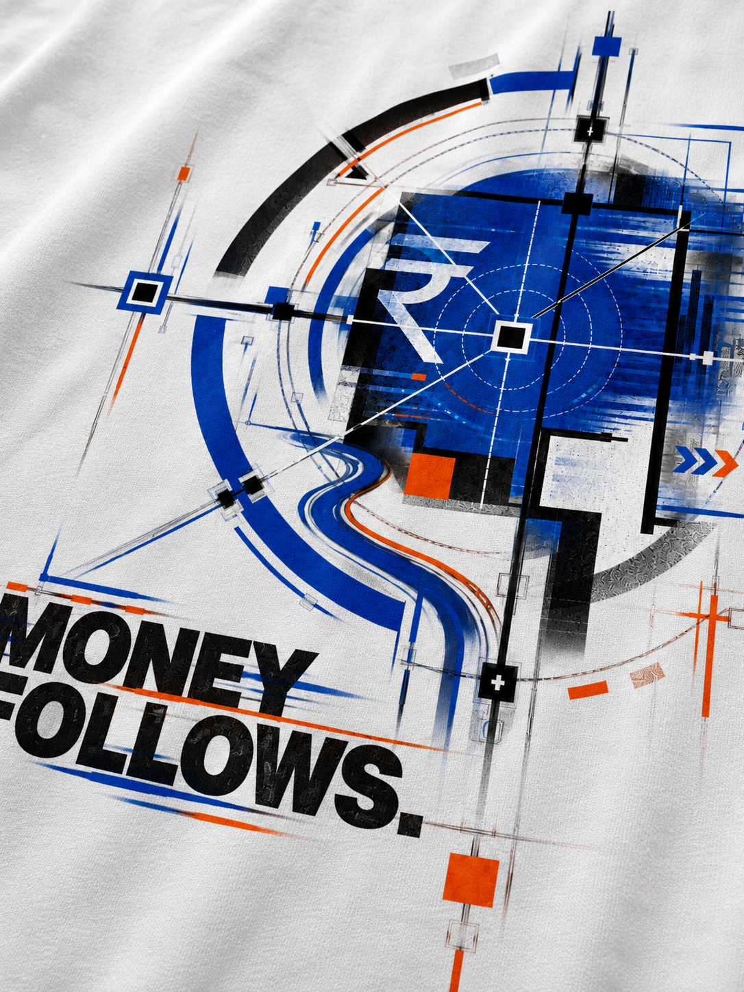 RADMARX Money Follows White Premium Oversized T-Shirt – Half Sleeve