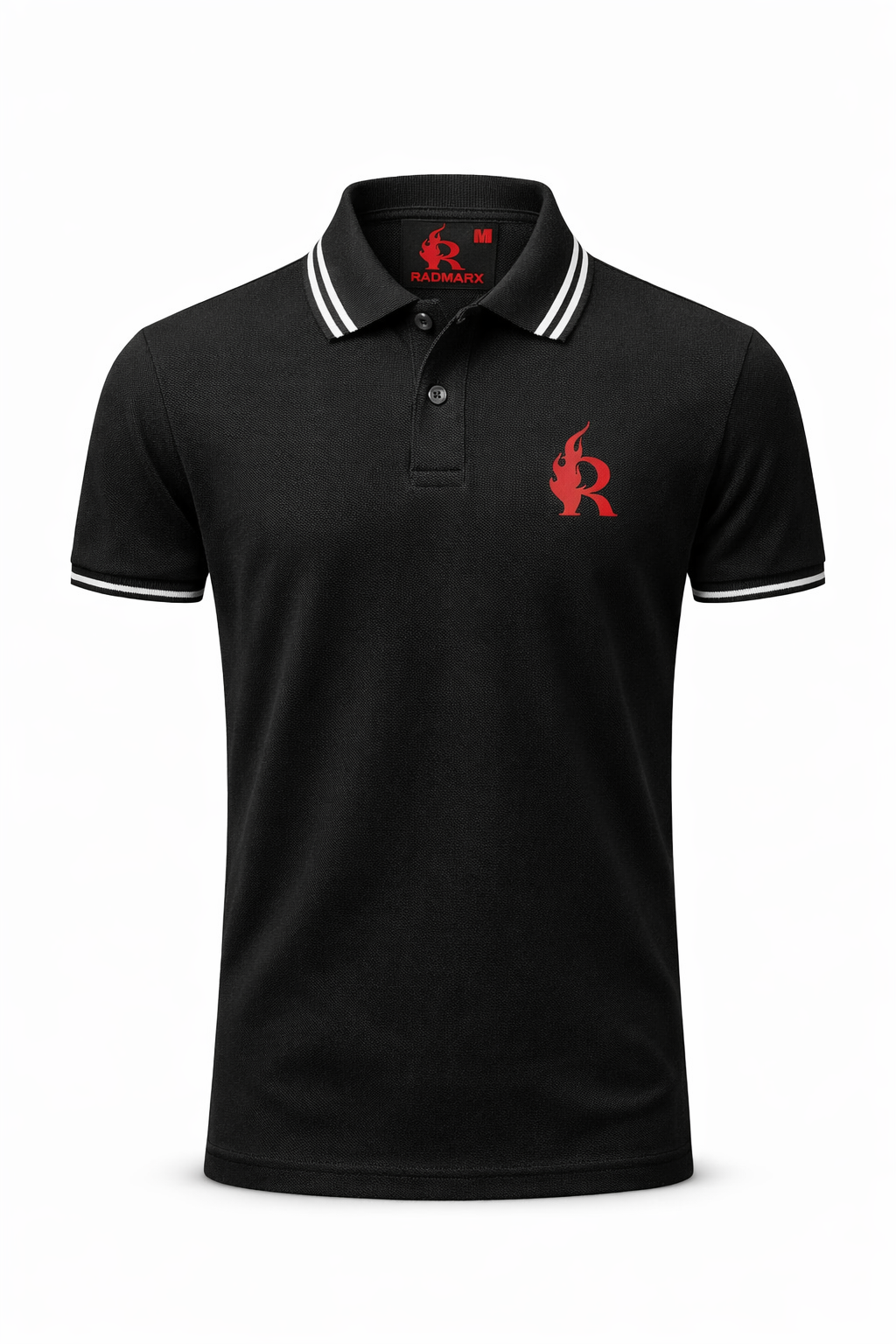 RADMARX Men Midnight Black Premium Polo T-Shirt – Half Sleeve