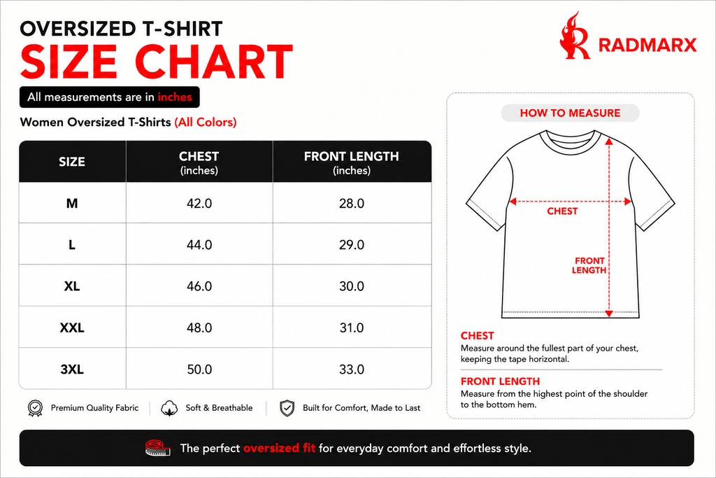 RADMARX Women Eye Study White Premium Oversized T-Shirt – Half Sleeve
