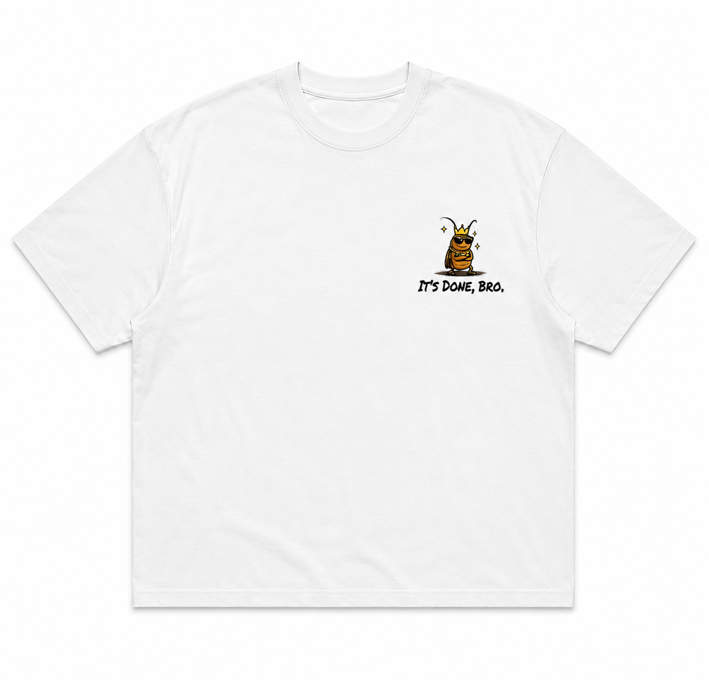 RADMARX It's Done, Bro White Premium Oversized T-Shirt – Half Sleeve