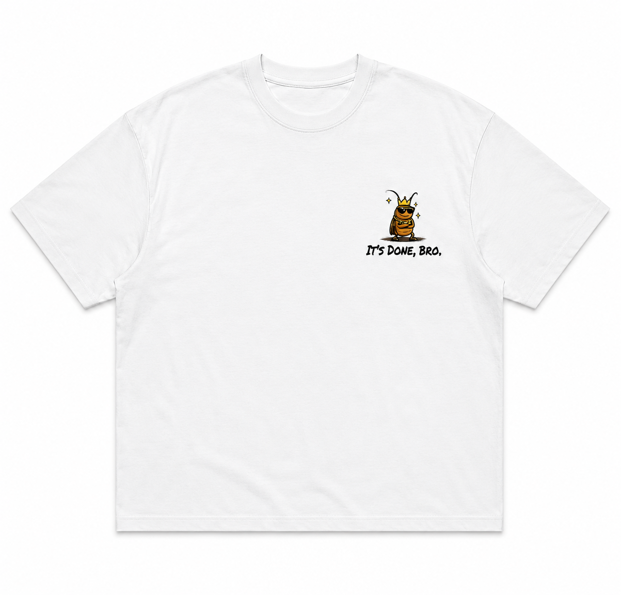 RADMARX It's Done, Bro White Premium Oversized T-Shirt – Half Sleeve