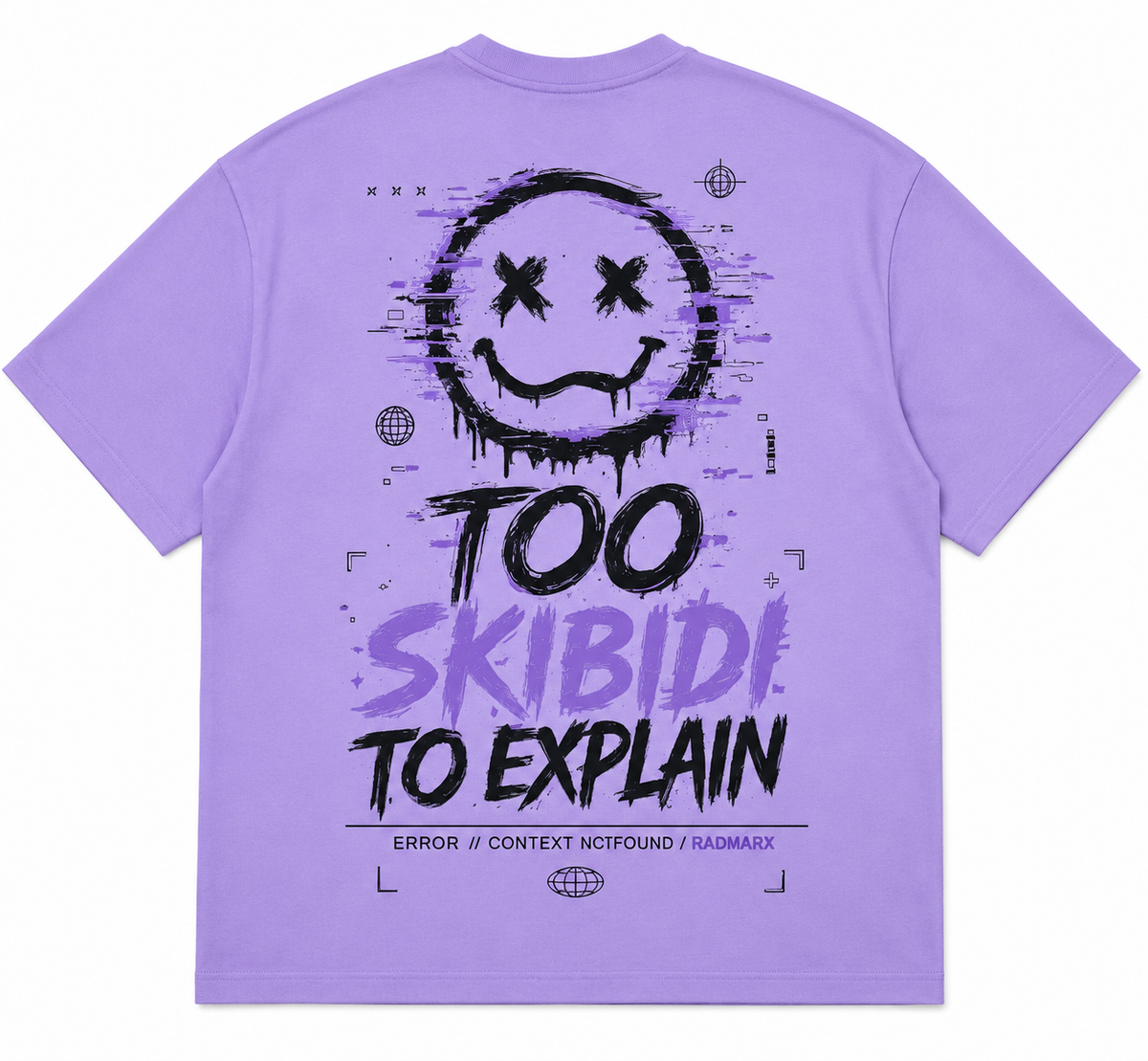 RADMARX Men Lavender Mist Skibidi Premium Oversized T-Shirt – Half Sleeve
